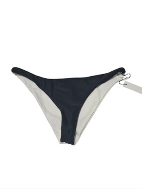 Jade Swim Colorblock Bikini Bottom NWT Size L Black White Mid-Rise Cut Beach